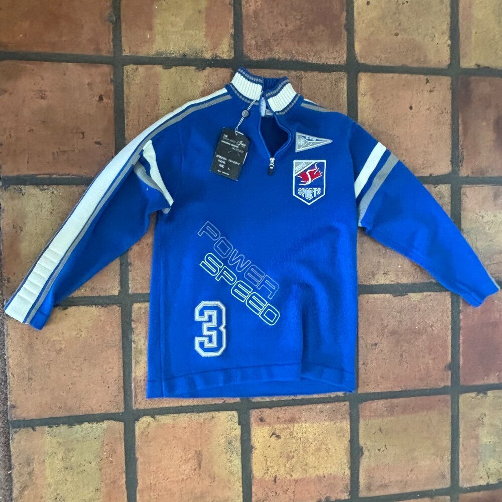 Bare Fox Sport Ski Sports Sweater Men Large Power Speed Blue NWT